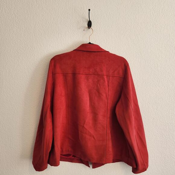 Philosophy Women's Size 1X Plus Size Zipper Accent Cool Red Biker Jacket NWT - Picture 2 of 6